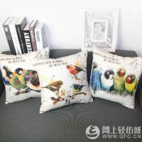  Yingcai American rural retro flowers and birds cotton and linen pillowcase cushion manufacturer customized mixed batch