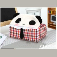 创意家居 卡通可爱布艺熊猫纸巾抽 猫咪纸巾盒