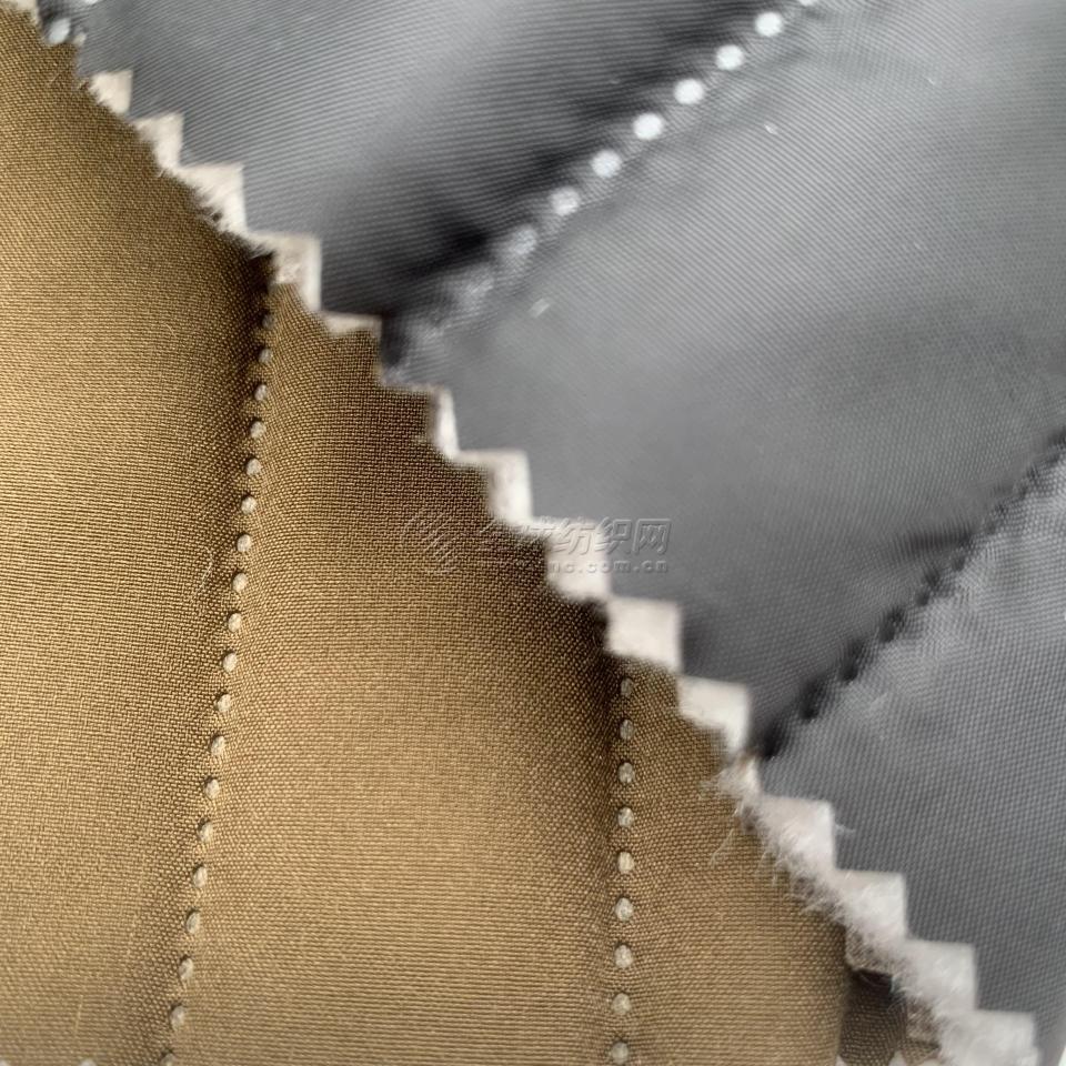 现货 75d高弹春亚纺  超声波 绗棉夹棉复合面料 棉服棉袄