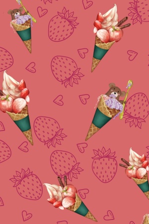 可爱草莓冰激凌卡通蛋卷 全球纺织网