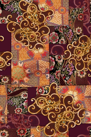 香云纱富贵花吉祥图案 全球纺织网