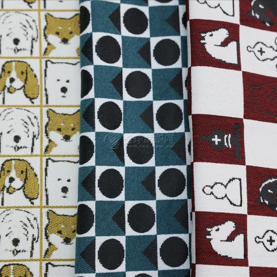 棉麻提花窗帘布花布北欧现代美式窗帘面料全涤梭织遮光家装 全球纺织网