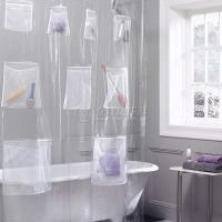  Quick drying mesh bag waterproof PEVA shower curtain or lining bath/shower finishing bag transparent