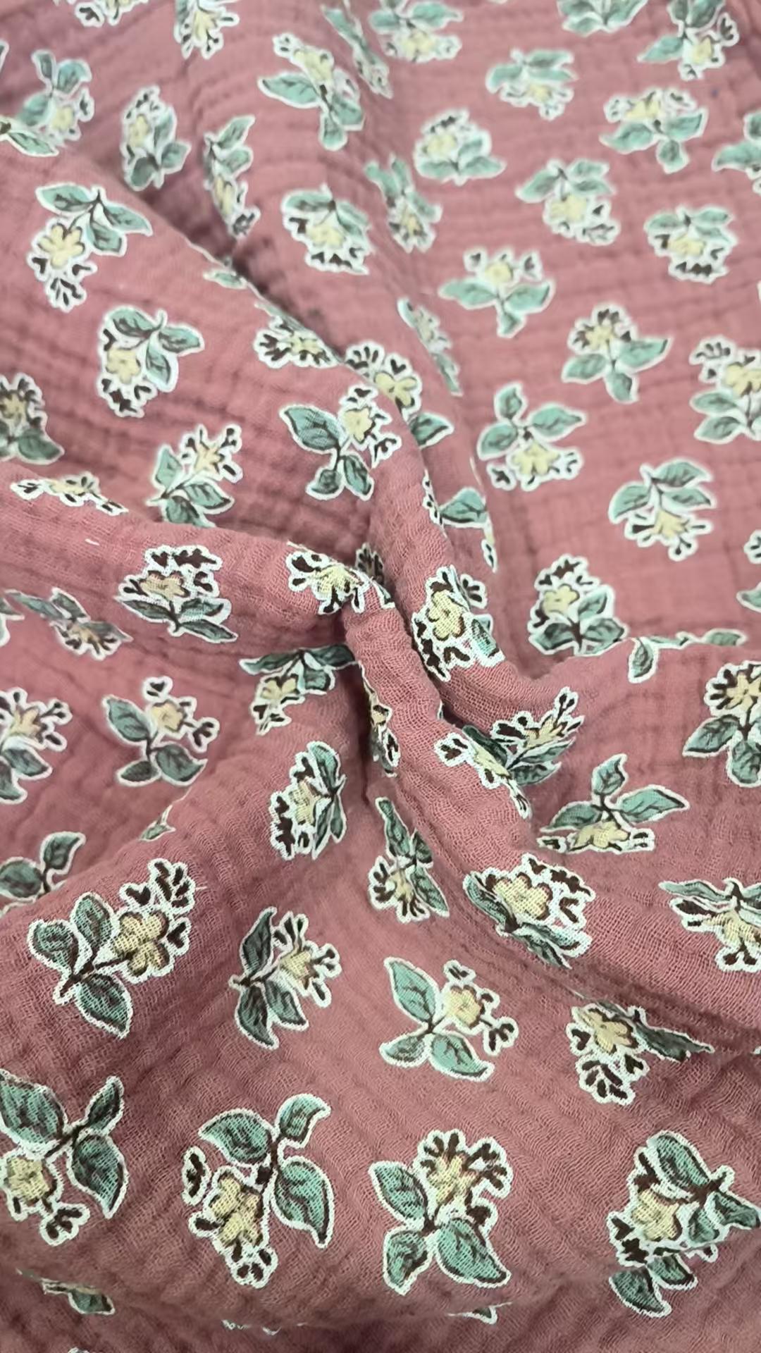 縐布印花面料