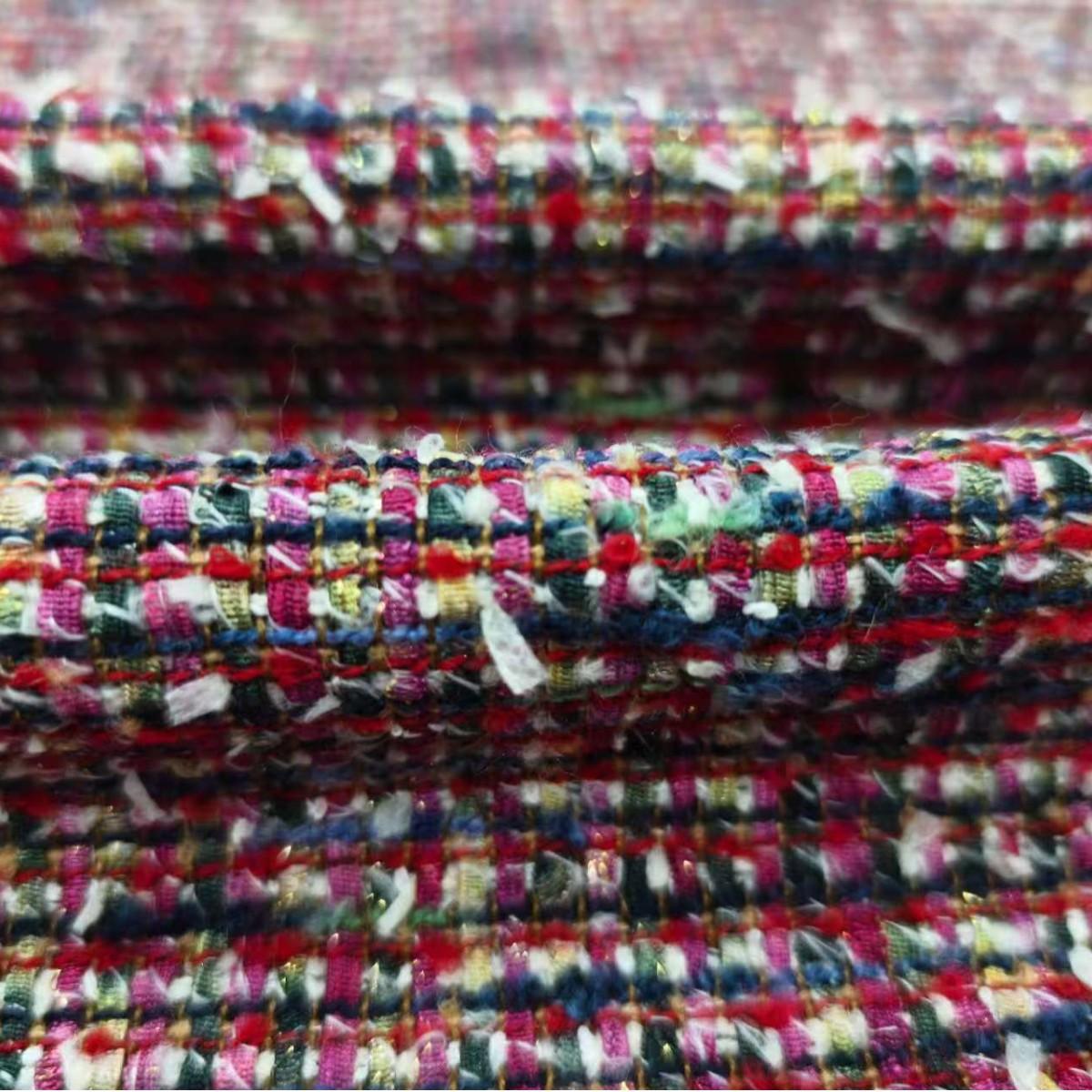 彩虹流蘇小香風(fēng)面料