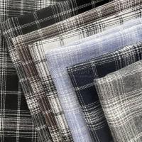 涤麻棉格子色织布工厂价格 格子条纹衬衫布 轻薄耐磨服装面料布