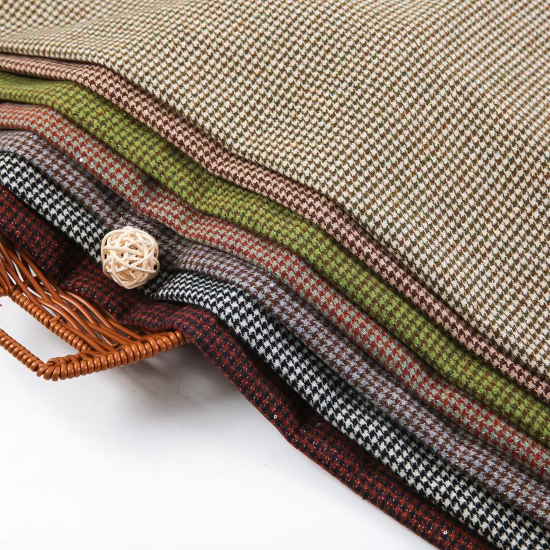 小千鳥格粗紡面料