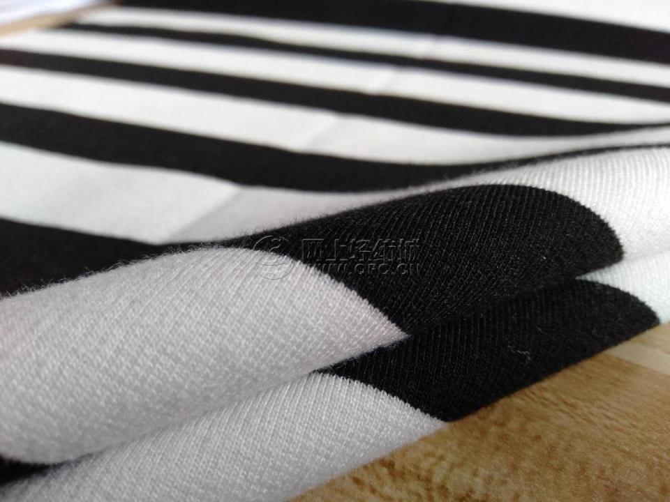 黑白条纹针织布服装专用布