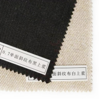 单面细斜纹针织布面料TC帆布 本白漂白黑色上浆 箱包鞋材涤棉坯布
