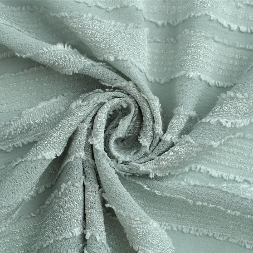 纳米绉横条剪花 时尚雪纺剪花女装面料 春夏连衣裙面料